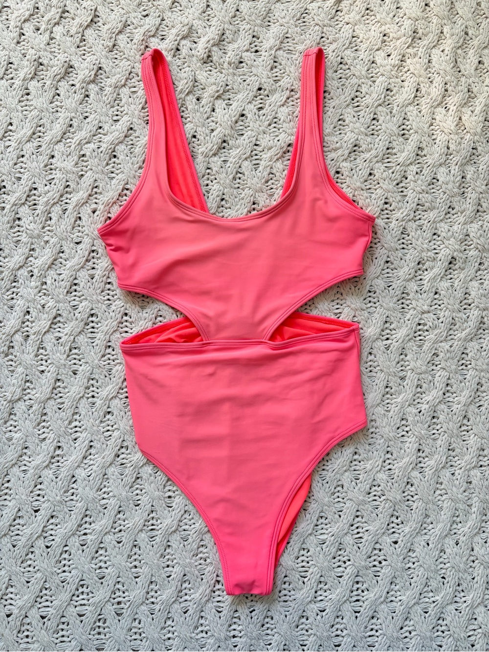 Aerie One Piece Swimsuit - Side Cutout Hot Pink - Size Small